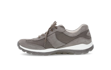 Baskets marron en textile et cuir