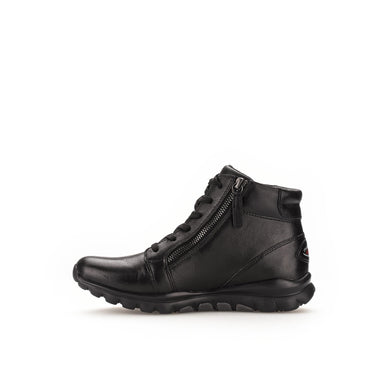 Baskets montantes noires en cuir lisse