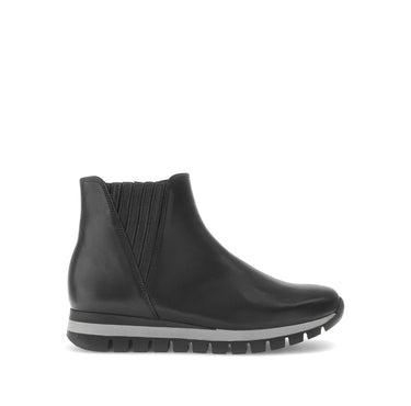 Bottines noires en cuir lisse