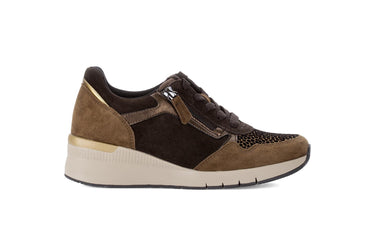 Baskets noires en cuir imprimé reptile