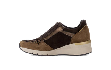 Baskets noires en cuir imprimé reptile