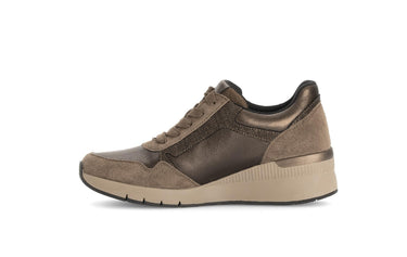 Baskets marron en cuir lisse