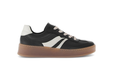 Baskets noires en cuir lisse