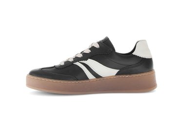 Baskets noires en cuir lisse