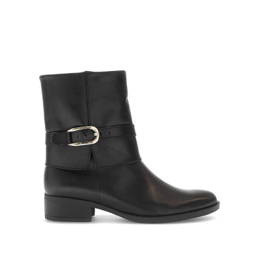 Bottines noires en cuir lisse