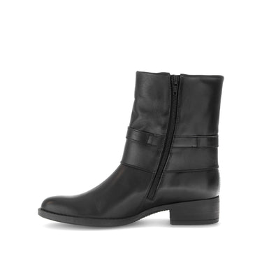 Bottines noires en cuir lisse