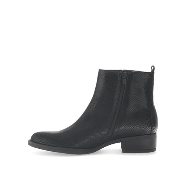 Bottines noires en cuir imprimé reptile