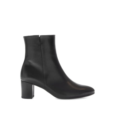Bottines noires en cuir lisse