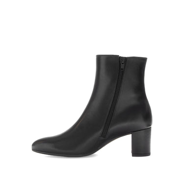 Bottines noires en cuir lisse