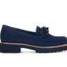 Mocassins bleus en cuir
