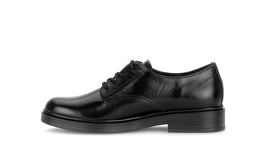 Derbies noires en cuir lisse