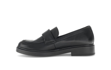 Mocassins noirs en cuir lisse