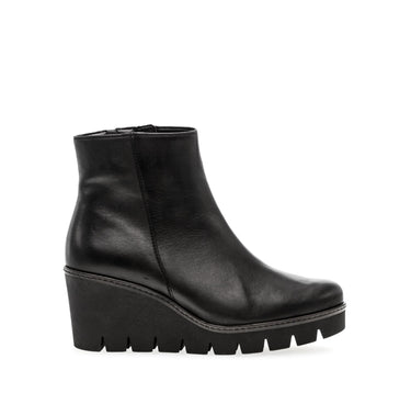Bottines noires en cuir lisse