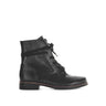 Bottines à lacets noires en cuir lisse