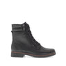 Bottines à lacets noires en cuir lisse