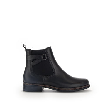 Bottines noires en cuir lisse