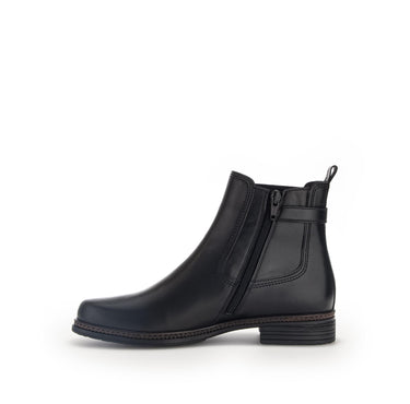Bottines noires en cuir lisse