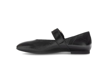 Ballerines noires en cuir lisse