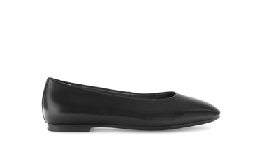 Ballerines noires en cuir lisse