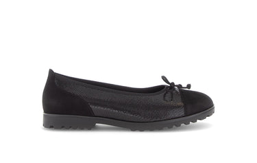 Ballerines noires en cuir imprimé reptile