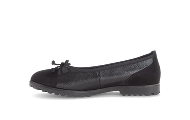 Ballerines noires en cuir imprimé reptile