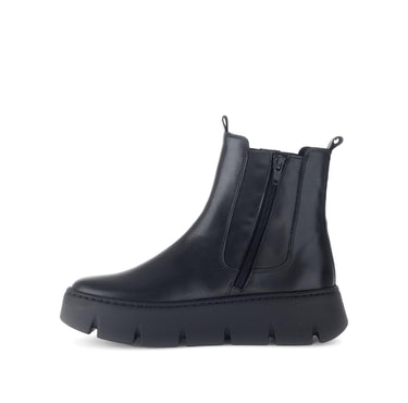Bottines noires en cuir lisse