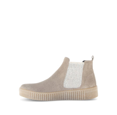 Bottines chelsea beiges en cuir