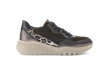 Baskets noires en cuir lisse