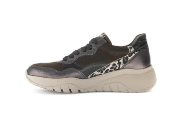 Baskets noires en cuir lisse