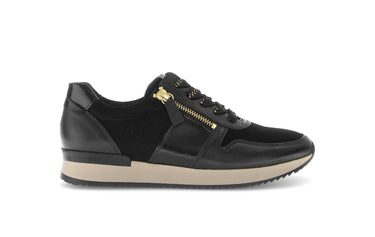 Baskets noires en cuir lisse