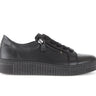 Baskets noires en cuir imprimé