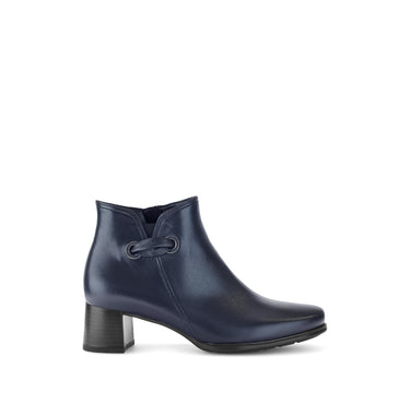 Bottines bleues en cuir lisse