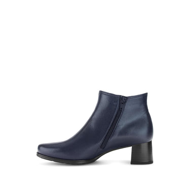 Bottines bleues en cuir lisse