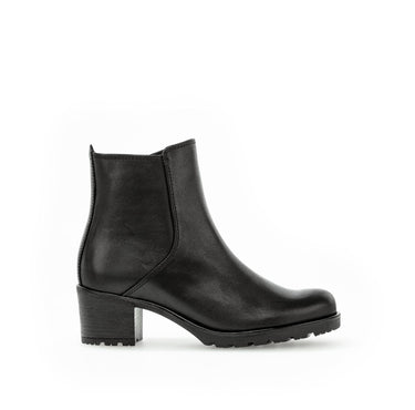 Bottines noires en cuir lisse