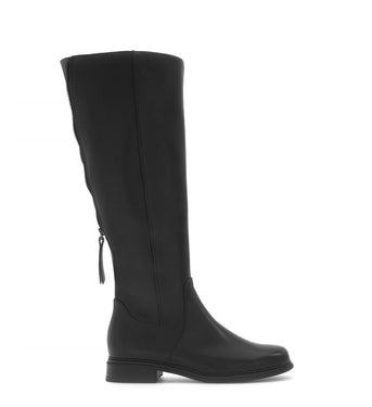 Bottes noires en cuir lisse