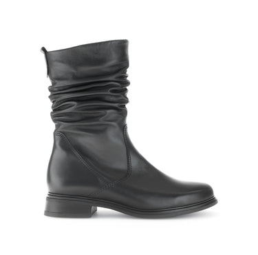 Bottines mid noires en cuir lisse