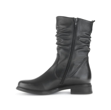 Bottines mid noires en cuir lisse