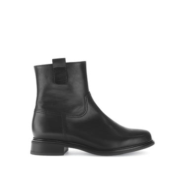 Bottines noires en cuir lisse