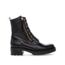 Bottines à lacets noires en cuir lisse