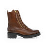Bottines à lacets marron en cuir lisse