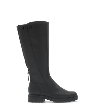 Bottes noires en cuir lisse