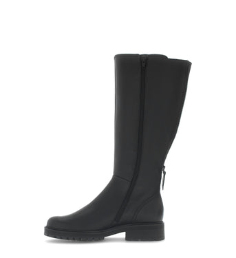 Bottes noires en cuir lisse