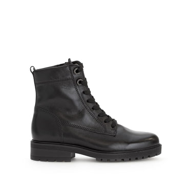 Bottines à lacets noires en cuir lisse