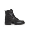 Bottines à lacets noires en cuir lisse