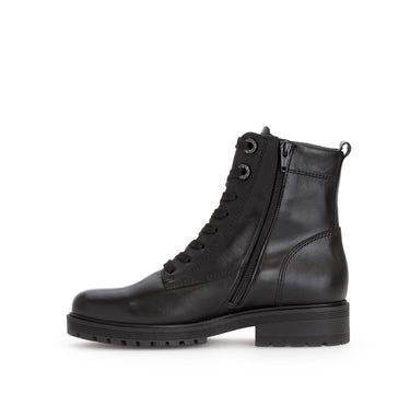 Bottines à lacets noires en cuir lisse