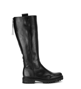 Bottes noires en cuir lisse