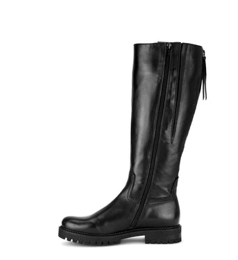 Bottes noires en cuir lisse