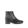 Bottines noires en cuir lisse