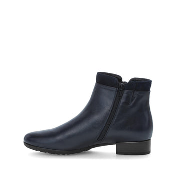 Bottines bleues en cuir lisse
