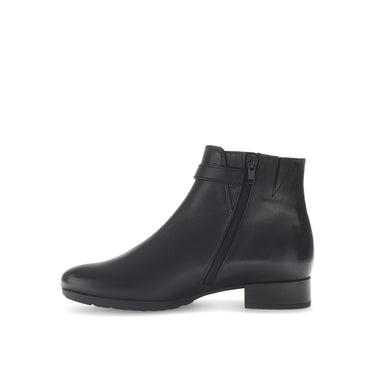 Bottines noires en cuir lisse